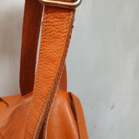Orange Leather Backpack - Picture 4 of 11